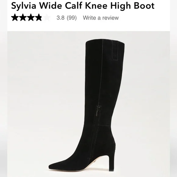 Sam Edelman sylvia wide calf black suede knee high boots - Picture 2 of 9